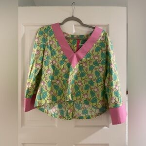 BURU x Sarah Bray Bermuda Deep V Long Sleeve Mod Top